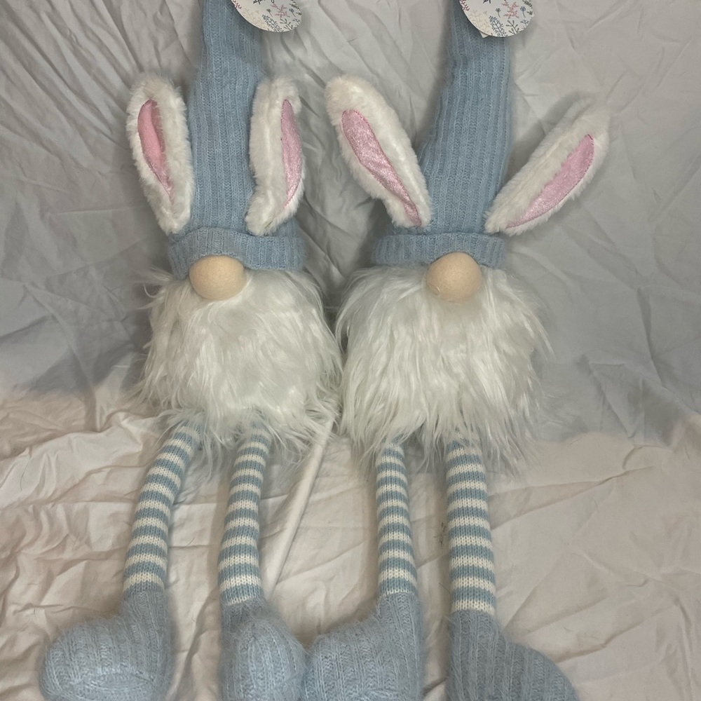 Set of 2 NEW Easter Bunny Ears Blue Gnomes